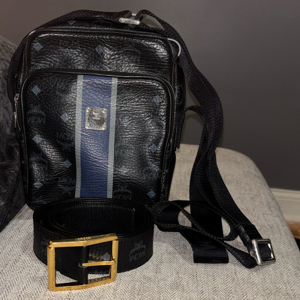 Men's Bag & Belt 2pc Lot